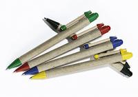Pen papier en gerecycled plastic 10 stuks assorti kleuren