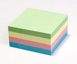 Memo notes zelfklevend assorti groen, geel, rose, blauw 75x75